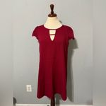 SheIn Women Burgundy Short Sleeves Pull On Relaxed Dress Size M Photo 3