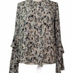 Harlowe $ Graham Harlowe & Graham Womens Small Ruffle Sleeve Popover Blouse Photo 2