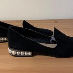 Nine West Suede Black Flats with Pearl Heel 7.5 Photo 4