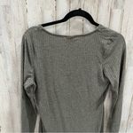 Wrapper Long Sleeve Button Front Ribbed Midi Dress Photo 5