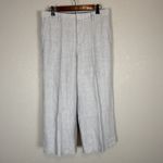 Ralph Lauren Cropped Wide Leg Dress Pants Size 10 Pale Blue Linen Herringbone Photo 1