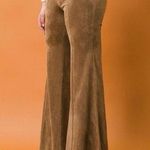 H&M Lux brown bell bottom faux suede women’s pants size 10 nwt sold out Photo 2