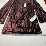 Dress the Population Maroon Port Liza Cape Sleeve Sequin Mini Dress Medium NEW Photo 7
