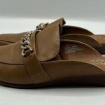 kim rogers  Brown Emersyn Mules With Gold Chain Accent Photo 6