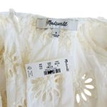 Madewell  Floral Eyelet Embroidered Shirred Puff Sleeves Ivory Women's Size Small Photo 3