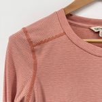 TOAD&CO Womens Striped Long Sleeve Crew Neck Shirt Size Large Rust White Red Photo 1