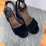 DKNY Black Velvet Platform Wedge Heels Ankle Strap Buckle Size 9 Bratz Y2K Photo 1