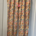 Cost Plus World Market Floral Elastic Waistband Pajama Lounge Pants Rayon Boho Yellow Size L Photo 0