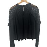 Free People Little Bit of Love Crochet Sleeve Top Photo 2