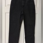 Madewell  Women's High Waist Classic Straight Jeans Black Frayed Hem, Size 27 Photo 1