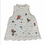 Maeve Anthropologie Macie Tank Top White Lace Floral Embroidered Womens … Photo 6