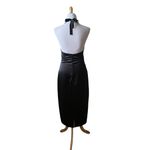 Jason Wu  Black Satin Halter Plunge Backless Dress Small NWOT Photo 4