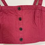 Abercrombie & Fitch NWT Burgundy Button-Front Crop Top w/Suspender Straps size M Photo 4