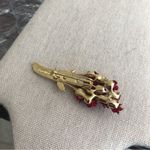 Vintage Avon Jewelry DM97 Gold Tone Dozen Enamel Red Roses Brooch Pin Photo 2