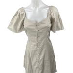 Abercrombie & Fitch NEW Beige Linen Short Sleeve Button Down Mini Shirt Dress S Photo 0