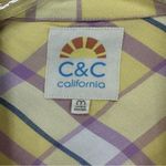 C&C California  Button Down Long Sleeve Flannel Womans Medium Yellow Photo 2