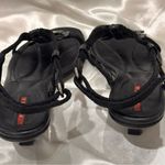 Prada  Sport T Strap Sandals Leather Floral Kitten Heels Black Size 6 Vintage Y2K Photo 10