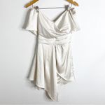 Lulus  Always Celebrating Ivory Satin Off The Shoulder Mini Dress Size Small Photo 1