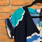 A New Day  Womens XS Navy Floral Print Short Sleeve‎ Shift Dress Button Back NWT Photo 1