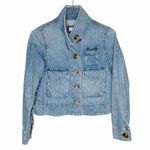 Loft Denim Utility Jacket in Light Indigo Wash Size Small Photo 3