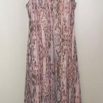 T Tahari  Sleeveless Midi Dress Snake Leopard Animal Print Pink Tan Brown Size S Photo 1