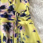 Eliza J Yellow Floral Chiffon Maxi Dress Sleeveless High Low V-Neck Size 4 New Photo 7