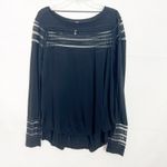 Free People Women's Cut Out Mesh Black Top Size XS Photo 2