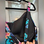 Lands' End Lands’ End Wrap Underwire Tankini Swimsuit Black Hibiscus Floral Plus Size 22W Photo 9