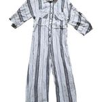 Free People Jumpsuit Women Small Striped Wide Leg Cotton Beachy Coastal Travel Photo 0