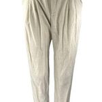 Pull & Bear  White Linen High Waist Tapered Paperbag Trousers Jogger Pants Size M Photo 0