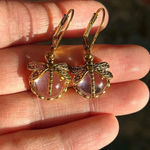 Dragonfly Faux Crystal Earrings in light purple Gold Photo 1