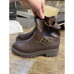 Sam Edelman  Kinsley Slouch Motorcycle Boot Size 6 Warm Cocoa Brown Leather‎ Photo 2