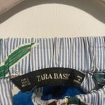 ZARA ‎ Gray and Blue Ruffled 3/4 Sleeve Blouse Photo 2