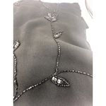 NWT: Dress Barn Scarf W Beaded Floral Design Throughout Black Photo 3