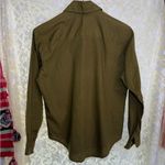 Vintage Olive Green Women's collared button down shirt small sz 4 embroidered Photo 6