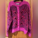 ZARA Pink Jacquard Knit Cardigan with Pompoms Size Large Bloggers Fave 5802/162 Photo 5