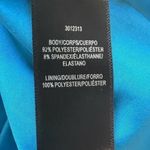 Halston Heritage Draped Ruffle Sleeve Gemstone Blue Cocktail Mini Dress Sz 6 NWT Photo 5