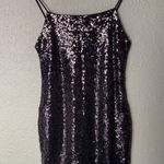 Black Shiny Bodycon Dress Size L Photo 0