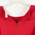 Loft Red 3/4 Sleeve Wool Blend Double Front Pockets Exposed Half Back Zip Top XS Photo 4