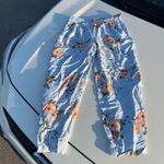 J.Crew Floral Print Pants in Light Blue and Coral Photo 4