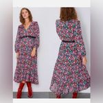 ZARA  Women’s Floral Maxi Dress Ruffle Tiered Size Medium Photo 2