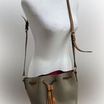 Dooney & Bourke Siena Serena Taupe Crossbody Bucket Bag. Photo 2