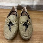 Nine West Wildgirls Gold Glitter Lighting Bolt Loafers Size 6 Photo 2