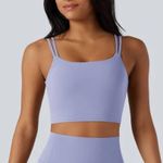 Halara NWT Purple UltraSculpt Double Strap Twisted Backless Yoga Tank Top Photo 0