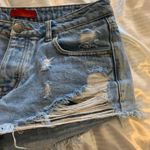 Signature 8   Light Wash Ripped Jean Shorts Photo 6