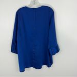 Universal Standard  Louise Long Sleeve Satin Blouse in Royal Blue Small Photo 8