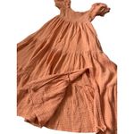 O.P.T. Gauzy Cotton Lanna Puff Sleeve Smocked Midi Dress Orange Size Small Photo 6
