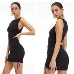 Good American  Black Ruched Tank Mini Dress Size Small NWT Adjustable Length Photo 1