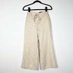 Majorelle  Theo Gingham Check Print Pattern Tassel Tie Crop Straight Leg Pants XS Photo 0