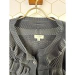 Umgee Black Knit Women's Cardigan Sweater with Ruffle Detail - Size - Medium Photo 3